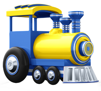 Imagem de um trem maria fumaça de brinquedo